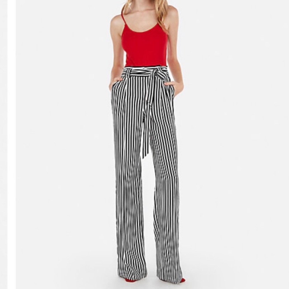 High waisted wide leg pants